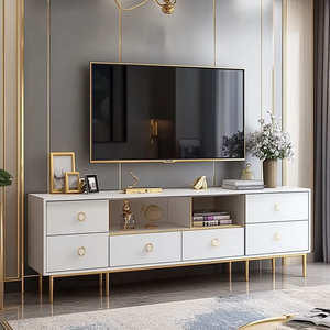 סלון מגירת עץ אחסון ארון טלוויזיה נשלפת מדיה מדיה קונסולת טלוויזיה - Product Image 4