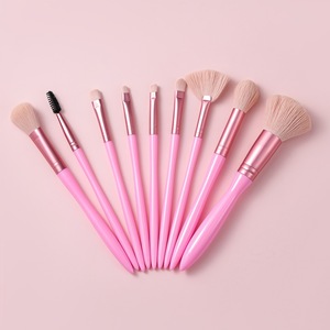 Juego de 9 brochas de maquillaje súper suaves, brocha para polvos sueltos, brocha para colorete, brocha para sombra de ojos, herramientas de belleza para principiantes, mango Canton Tower - Product Image 1