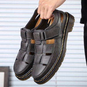 Sandalias de Cuero para Hombre 2025, Duraderas, Antideslizantes, Casuales, para Senderismo y Actividades al Aire Libre, Resistentes al Sol, Dropshipping - Product Image 5