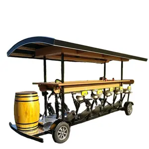 2024 Mobile Bar Beer Ice Cream Food Truck Cart Mobile Cycling Bike Electric Sightseeing 10 Seat Bus Beer Vending Cart