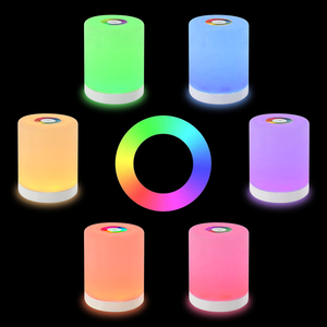 Phong cách Châu Âu phòng ngủ RGB cảm ứng mờ USB sạc Đèn xách tay đầy màu sắc <span class=keywords><strong>LED</strong></span> ánh sáng ban đêm bầu không khí Wake điều dưỡng bảng đèn - Product Image 1
