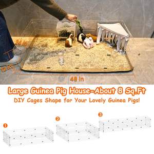 Gine domuzları için özelleştirilmiş akrilik gine domuzcuk yuvası DIY akrilik kafes küçük hayvan kafesi - Product Image 2