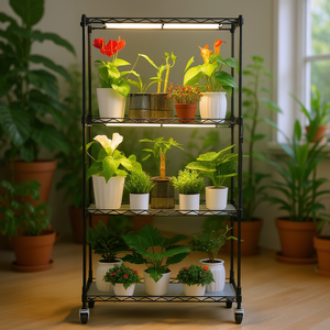 Étagère de culture pour plantes à LED 45W à spectre complet, 4 niveaux, en ABS, avec minuterie, IP44, pour semis et plantes d'intérieur - Product Image 2