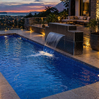 VIRPOL Maßgefertigter Großer Familien-Hotel-Freistil-Pool Vorgefertigter Schwimm-Spa Jacuzzi für Erwachsene Kinder Outdoor Modularer Glasfaser-Pool