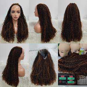 Perruques Letsfly 300% Densité 92$ en Gros Pixie Bouclées Sans Colle de Haute Qualité 100% Cheveux Humains Perruques Frontales en Dentelle 13x4 14-30 Pouces - Product Image 6