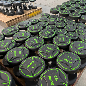 High Quality 20 Kg Round PU <b>Dumbbell</b> Set for Home Gym Custom Logo Fitness Equipment - Product Image 3