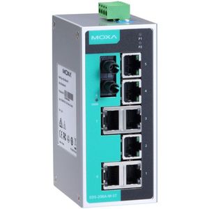 Moxa EDS-208A-M-ST-T Switch de Red Industrial Ethernet de 8 Puertos No Administrado para Riel DIN, Alimentación de 24V, Protocolo IEEE 802.3 - Product Image 1