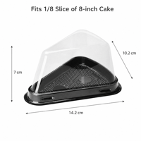 Boîte à gâteau rectangulaire en gros, conteneur transparent en PET recyclé de 8 pouces pour tranches de mousse, emballage de boulangerie pour pâtisserie et boulangerie-pâtisserie