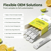 Venta al por mayor de polvo de electrolitos y multivitaminas en sobres, bebida hidratante baja en calorías, mezcla lista para beber, OEM, ODM, marca privada, stock disponible.
