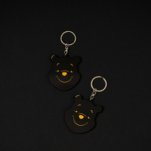 Custom Solid Color Cat Cartoon Light <b>Keychain</b> Promotional Gifts-Colorful Printed Charm Accessory cartoon <b>leather</b> <b>keychain</b> - Product Image 3