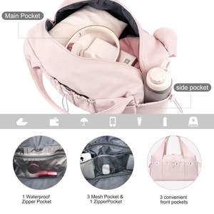 यात्रा कसरत और सप्ताहांत फिटनेस योग के लिए समायोज्य स्ट्रैप जूते के डिब्बे और गीले जेब के साथ यूनिसेक्स लक्जरी पॉलिएस्टर जिम बैग - Product Image 3