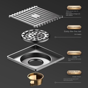Gun Ash Stainless Steel Copper Flap Gravity Floor Drain Core for Bathroom Shower Room Washing <b>Machine</b> Deodorization - Product Image 3