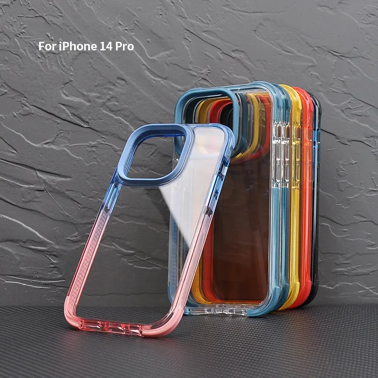 Wholesale Armor rystal Clear case Hard Pc Soft TPU TPE Anti Yellow Shock Protection Cover Phone Case For iPhone 14 Pro Max