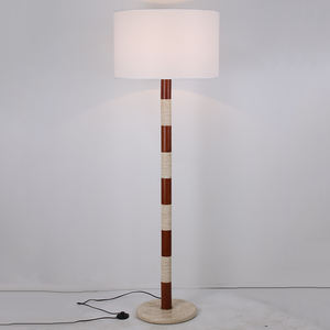 Nouveau produit, lampe de sol en <span class=keywords><strong>travertin</strong></span>, éclairage d'intérieur, abat-jour en tissu blanc, lampe de chevet moderne LED E27 pour salon, chambre à coucher, hôtel - Product Image 4