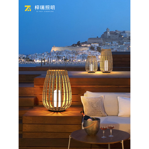 Lámpara Solar de Jardín Zi Rui, Lámpara LED Impermeable para Exteriores, Luz Decorativa para Césped, Patio y Jardín, Estilo Ratán - Product Image 2