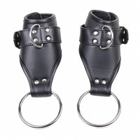 En gros, accessoires BDSM pour adultes : Menottes de suspension en cuir PU pour poignets et mains, à accrocher à la porte, autres produits sexuels