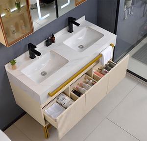 Lavandino di nuovo Design con comodino stile moderno doppio bagno lavandino da bagno vanità - Product Image 4