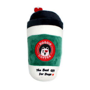 Custom Logo Eco-Friendly Polyester Plush Pet Toy OEM ODM Coffee <b>Cup</b> Boba Milk <b>Tea</b> Design Dog Squeaky Toy for <b>Small</b>/Medium/Large - Product Image 6
