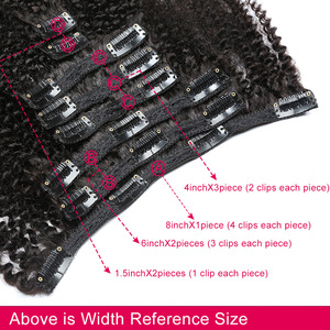 กิ๊บติดผมลูกไม้แบบ Afro Kinky Curly ทรงแอฟริกัน แบบพองฟู ขนาดเล็ก ชุด 8 ชิ้น <span class=keywords><strong>18</strong></span> ใบ  แบบ Remy Double Drawn และ Single Drawn - Product Image 4