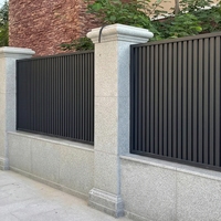 Pagar Aluminium Modern Berlapis Bubuk 6ft untuk Villa Hunian