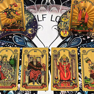Tarjetas de <span class=keywords><strong>Tarot</strong></span> al por Mayor, PVC con Lámina Dorada, Resistentes al Agua, Ecológicas, Modelo Sun, con Manual de Usuario, en Caja de Plástico Resistente - Product Image 5