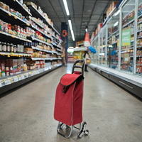 Chariot pliant personnalisable à six roues en fer, réutilisable, étanche, pour courses et transport de légumes, produit OEM