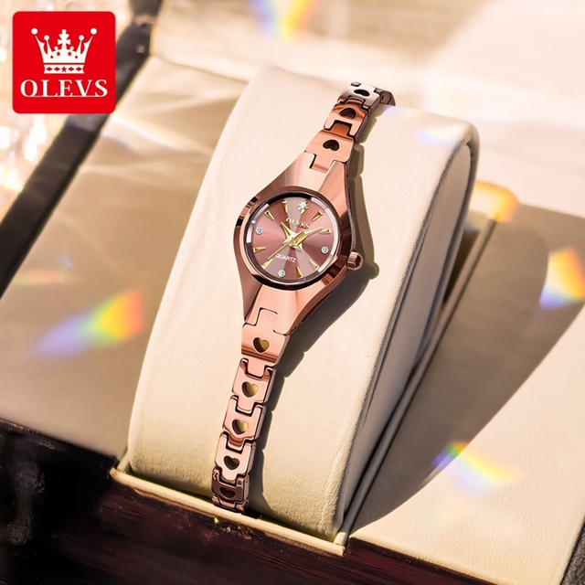 OLEVS 7082 Original Brand Watch For Women Elegance Korean Style Tungsten Steel Original Quartz Wristwatch Luxury Women Gift