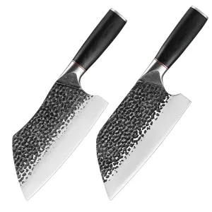 Pisau koki pisau pemotong daging gading, pisau koki besi tahan karat tajam tahan lama 5Cr15 pakood dengan pegangan dapur 7.5 inci