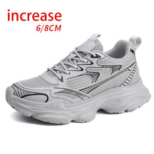 <b>Men's</b> Spring Summer Casual Sneakers Breathable Low-Top Large Size <b>Shoes</b> Invisible Inner Height Increasing Dad <b>Shoes</b> Thick Sole - Product Image 1