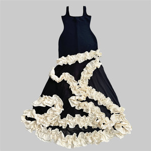 Offre Spéciale haute qualité femmes élégant noir parole longueur <span class=keywords><strong>robe</strong></span> fleur blanche sans manches pansement a-ligne fête <span class=keywords><strong>longue</strong></span> <span class=keywords><strong>robe</strong></span> - Product Image 4