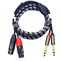 2 XLR hembra a 1/4 pulgadas TS Cable 2 XLR hembra a 2X1/4 pulgadas (6,35mm) TS Mono Y Splitter Audio Patch Cable de micrófono