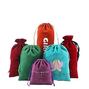 Bolsas de Terciopelo Personalizadas Luda con Cordón, Bolsitas de Almacenamiento de Joyería de Tela Flocada, Embalaje General con Impresión de Logotipo - Product Image 2