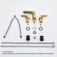 Robinet de bain moderne en laiton à poser sur le plan, mitigeur double poignée 3 trous pour eau chaude et froide pour salle de bain