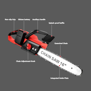 42V Brushless Cordless Chainsaw 16 Inch Lithium-Ion Battery Powered Chain <b>Saw</b> for Wood Cutting Tree Pruning Home Use BONAMEIJIN- - Product Image 4