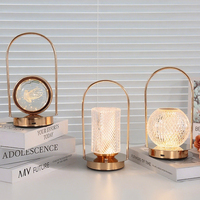 Lampes de table en cristal nordique rétro LED bar lampe de bureau USB rechargeable tactile veilleuse pour chambre hôtel bureau mariage