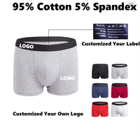 Sous-vêtements Boxers Classiques en Coton Respirant Anti-bactérien avec Logo Personnalisé, Élastiques et à Poche en U, Fabrication Directe Usine à Faible MOQ