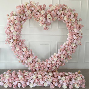Wholesale Heart-Shaped Red Artificial Rose Flower Arch Iron Material Wedding Stage Decoration for <strong>Party</strong> <strong>Backdrop</strong> - Product Image 4