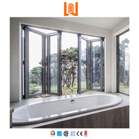 Diseño elegante sin costuras para interiores y exteriores, ventana plegable de aluminio, ventana de vidrio para balcón