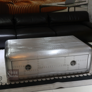 Oem ODM Trung Quốc đồ nội thất nhà máy Loft công nghiệp kim loại nhôm lưu trữ thân cây bàn cà phê cổ phòng khách trung tâm bảng - Product Image 5