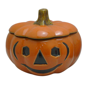 Custom Pattern Hollow Ceramic <strong>Pumpkin</strong> with LED, Hand-Cut Porcelain Autumn Decor, Versatile Tabletop Jack-O-Lantern - Product Image 2