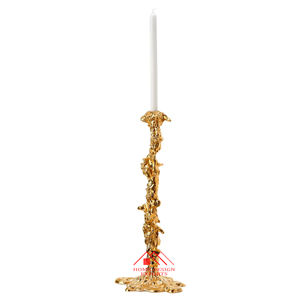 Vaisselle en aluminium doré bougeoir pour mariage Table centres de table décor 2023 nouveau Design aluminium bougie pilier titulaire - Product Image 2