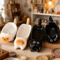 Assiette en céramique jetable en forme de chaton, peinte à la main, couleur personnalisée, pour sauce soja, vinaigre, assaisonnement pour fondue, haute qualité, mignonne