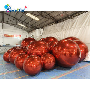 Büyük parlak şişme noel süs çeşitler kırmızı ayna topları - Product Image 5