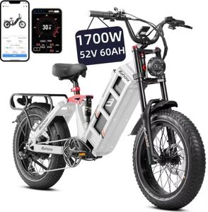 Eahora Juliet 2 Black Electric City Bike MAX 52V/60Ah 100+ Meilen Reichweite Hybrid E-Bike mit 20*4.0" Fat Tire - Product Image 4