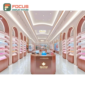 Sistema de Exhibición Modular de Madera Sólida para Interiores de Tiendas Profesionales, Solución Llave en Mano, Diseño de Tienda de Belleza - Product Image 3