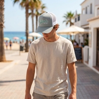 Gorra Trucker de Dos Tonos con Malla Trasera, Gorra de Béisbol Ajustable Unisex con Cierre a Presión para Deportes al Aire Libre