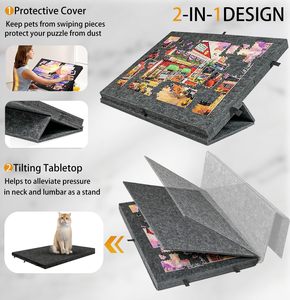 Trọng lượng nhẹ màu xám di động ghép hình câu đố bảng 1000 miếng có thể gập lại nghiêng Bảng câu đố 6 ngăn kéo trẻ em Tuổi Teen lưu trữ - Product Image 2