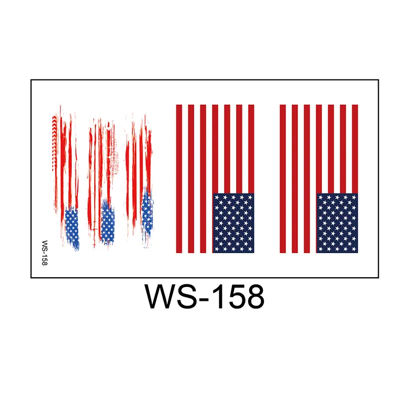 독립 기념일 얼굴 몸 미국 국기 스티커 선물 방수 국가 임시 깃발 문신 스티커