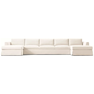 Divano Sezionale Classico in Stile Americano per Soggiorno, Modello <span class=keywords><strong>Modena</strong></span> con Rivestimento Sfoderabile, Braccioli Affusolati, Tessuto Personalizzabile, Cuscini Morbidi e Imbottiti per Villa - Product Image 3