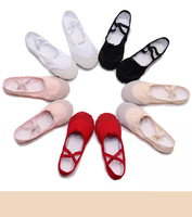 Zapatillas de Ballet Suaves para Niñas, Zapatos de Baile Planos de Lona con Suela de Goma y Forro de Algodón